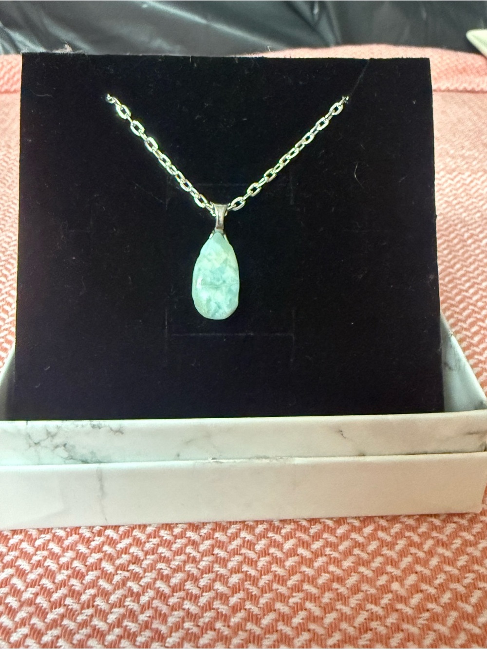 Dainty Handcrafted Teal Genuine Gemstone Necklace
